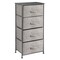 mDesign Tall Dresser Storage Tower Stand with 4 Fabric Drawers